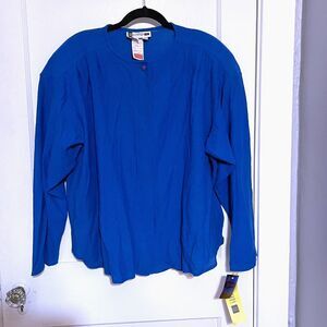 NWT Vintage SK & Company Blue Acrylic/Wool Blend Cardigan Sweater Women’s 24W